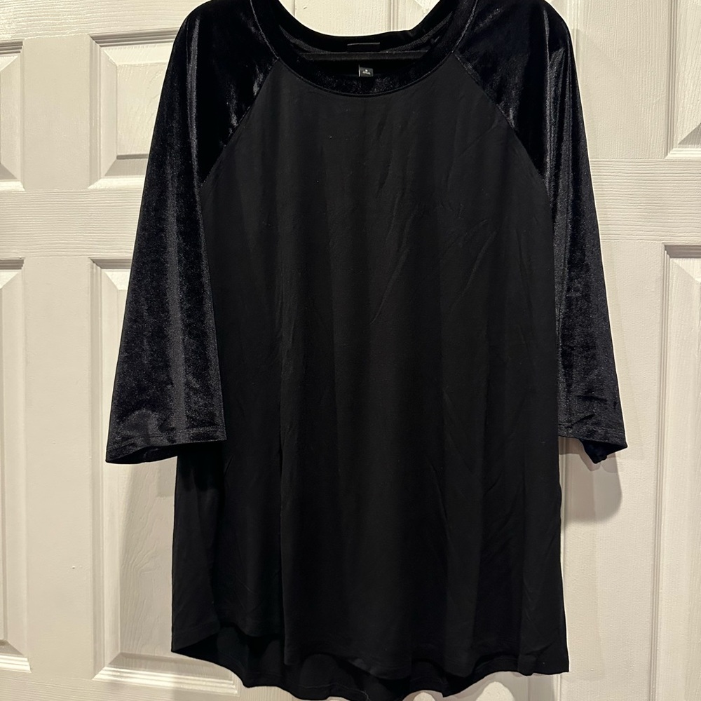 Torrid Black Velvet Trim Top